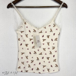 Pink Rose Cream Printed Women's Blouse